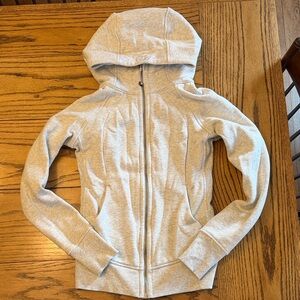 Lululemon Light Gray Scuba full Zip-Up Hoodie size 2